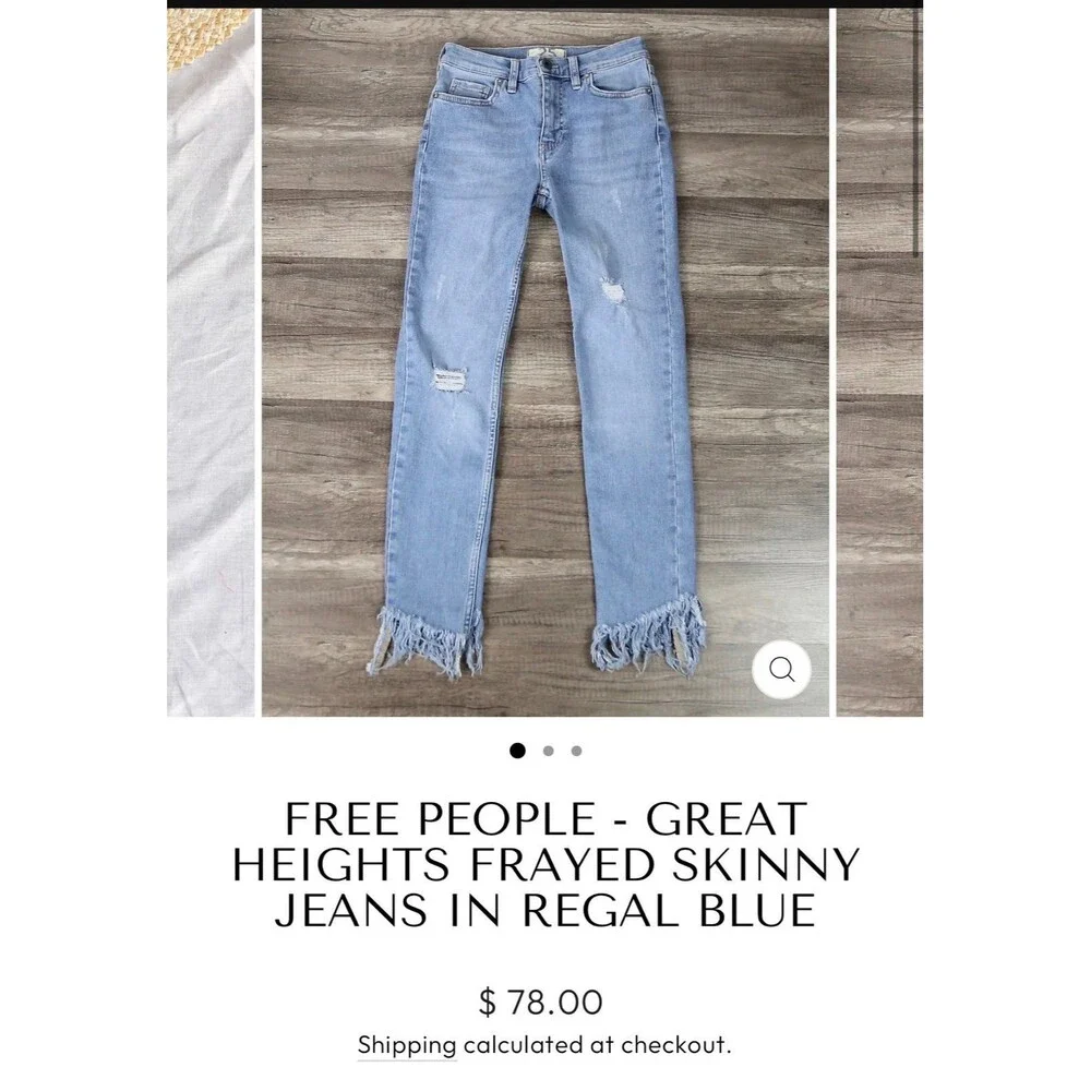FREE PEOPLE FRAYED SKINNY JEANS